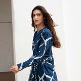 Vestido Patmos cuello mao Azul