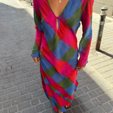 Tunique biais tie-dye madras