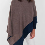 Poncho Cashmere Ava Bicolor Marrón y marino
