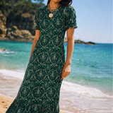 Green Damask Saler Dress