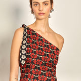 Top Asimétrico Lilies & Poppies