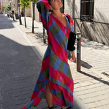 Tunique biais tie-dye madras