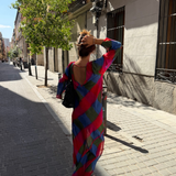 Tunique biais tie-dye madras
