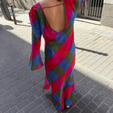 Tunique biais tie-dye madras