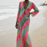 Tunique biais tie-dye madras