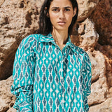 Vestido Patmos Ikat Turquesa