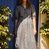 Vestido Capri Stripes Bordado