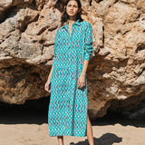 Vestido Patmos Ikat Turquesa