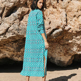 Vestido Patmos Ikat Turquesa