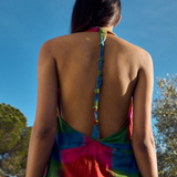 Vestido Halter Tie-dye Madras
