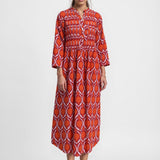 Vestido Pliegues Anaran Naranja