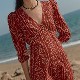 Draped bhandej midi dress