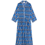 Vestido Pliegues Granada Azul