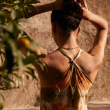 Vestido Halter Tie Dye Green