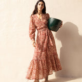 Maxi Vestido Cruzado Flores