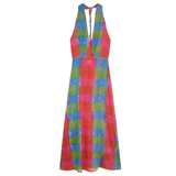 Vestido Halter Tie-dye Madras