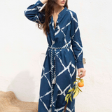 Vestido Patmos cuello mao Azul