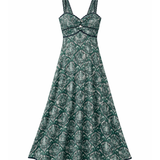 Lara Green Damask Dress