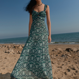 Lara Green Damask Dress