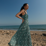 Lara Green Damask Dress