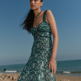 Lara Green Damask Dress